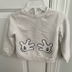 Kids White Sweatshirt with Cartoon Hand Design